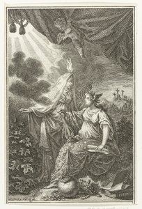 Allegorische Figuren in der Nähe des Hügels Golgota von Simon Fokke