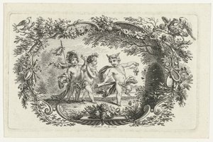 Drei Putti bei einem Bienenstock
