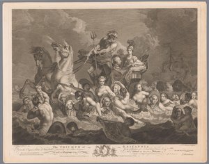 Allegorie auf die britische Marine und den Sieg über die französische Flotte