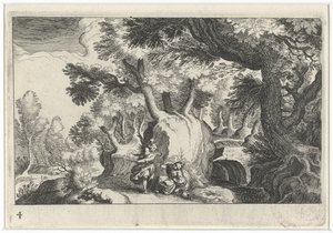 Waldlandschaft mit Hagar und Ismael