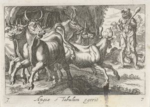 Herkules hütet die Herde von Geryon von Simon Frisius