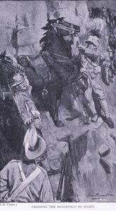 Überquerung des Roggevald bei Nacht, aus After Pretoria: Der Guerillakrieg veröffentlicht von Harmsworth Bros Limited, 1901