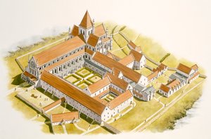 Luftaufnahme von Byland Abbey