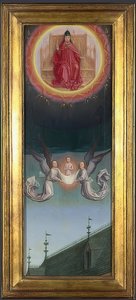 Die Seele des Heiligen Bertin wird in den Himmel getragen (Altarbild von Abtei St. Bertin)