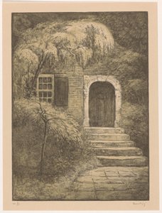 Tür mit Steintreppe