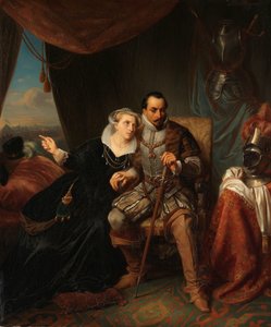 Magdalena Moons bittet ihren Verlobten Francisco Valdez, den Sturm auf Leiden um eine weitere Nacht zu verschieben, 1574