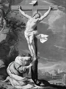 Christus am Kreuz mit Maria Magdalena von Simon Vouet