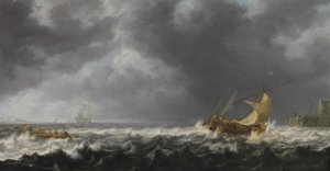 Stürmische See von Simon de Vlieger