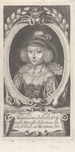 Prinzessin Magdalene Sibylle von Sachsen 1617-1668, Herzogin von Sachsen-Altenburg, um 1647-1648 von Simon van de Passe
