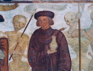 Der Tod mit dem Doktor (Detail) von Simone II Baschenis