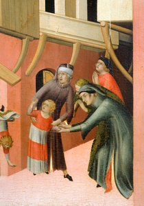 Altarbild mit dem Titel Der selige Agostino Novello und Geschichten aus seinem Leben, Detail, ca. 1330
