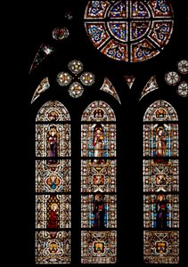 Oben Symbole der Evangelisten, unten San Ludovico di Tolosa (Louis von Anjou oder Heiliger Ludwig von Toulouse)