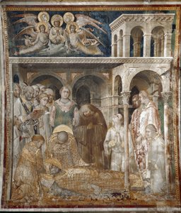 Fresko des Lebens des Heiligen Martin. Der Tod des Heiligen Martin