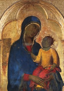 Madonna mit Kind, Detail aus dem Altarbild von San Domenico von Simone Martini (Detail) von Simone Martini