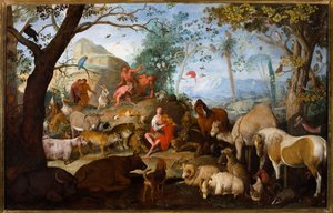 Orpheus verzaubert die Tiere mit Musik