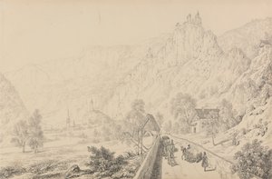 Album mit 30 Ansichten in Tirol und Italien: Die Ruinen des Nonnenklosters von Seben bei Klausen, 27. Okt. 1840 von Sir Charles D