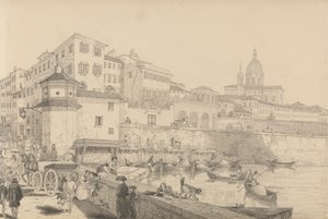 Album mit 30 Ansichten in Tirol und Italien: Ansicht des Casino Pecori am Lung Arno, Residenz von Sir Charles D