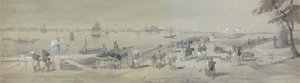 Gesamtansicht von Kalkutta, vom Eingang des Wassertors von Fort William von Sir Charles DOyly