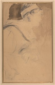 Studie eines Mädchens für "Maria Stuart, flieht aus Schloss Loch Leven" von Sir David Wilkie