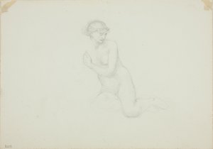 Sitzender weiblicher Akt von Sir Edward Burne Jones