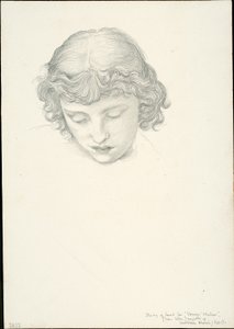 Studie für Spiegel der Venus: Kopf von Sir Edward Burne Jones