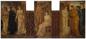 Amor und Psyche - Palastgrün-Wandgemälde - Psyches Schwestern besuchen sie im Haus des Amor
