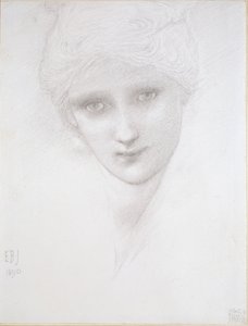 Kopf einer Frau, 1890 von Sir Edward Coley Burne Jones