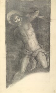 Studie von Tintorettos Heiliger Sebastian in der Scuola Grande di San Rocco, 1859 oder 1862 von Sir Edward Coley Burne Jones