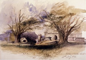 Die Kirche, Bettws-y-Coed, 1850, Bettws-y-Coed, Gywnedd, Wales von Sir John Gilbert