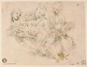 Madonna mit Kind und zwei Engeln