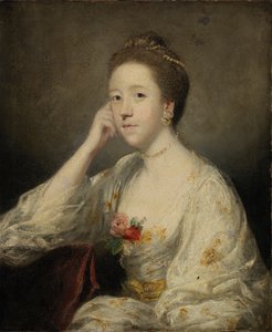 Porträt einer Dame in Weiß von Sir Joshua Reynolds