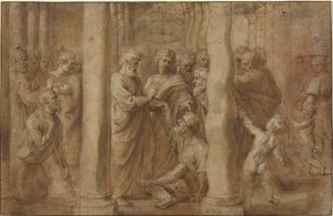 Das Wunder des geheilten Lahmen durch die Heiligen Petrus und Johannes