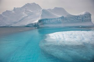 Eisberge treiben auf der Antarktischen Halbinsel, 2022 (Foto)