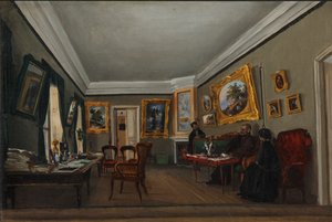 Das Arbeitszimmer des Autors Alexander Sukhovo-Kobylin in Moskau, 1850er Jahre