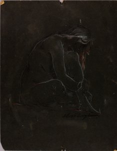 Sitzender Akt von Solon H. Borglum