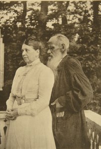 Der russische Autor Leo Tolstoi und seine Frau Sophia, Russland