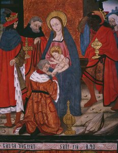 Anbetung der Heiligen Drei Könige, Tafel aus der Kirche San Andres von Tortura, spätes 15. Jahrhundert - frühes 16. Jahrhundert (bemaltes Holz)