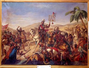 Schlacht von Otumba am 7. Juli von Spanish School