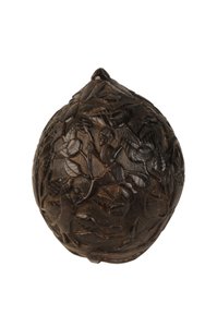 Geschnitzte Kokosnuss-Spardose, spanische Kolonialzeit, ca. 1800