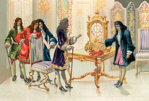 Christiaan Huygens präsentiert die Pendeluhr Ludwig XIV.