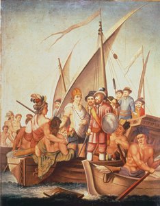 Eroberung von Mexiko: Garcia de Holguin erobert Guatimozin von Spanish School