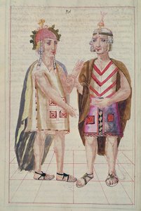 Illustration aus Historia y Genealogia Real de los Reyes Incas del Peru, de sus hechos, costumbres, trajes y manera de Gobierno, bekannt als der Codice Murua