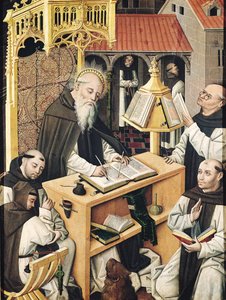 Innenraum eines Skriptoriums, Schule von Segovia