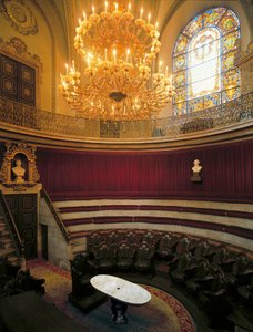 Innenansicht des Amphitheaters der Königlichen Akademie der Medizin, ehemaliges Chirurgiekollegium gegründet 1699, Barcelona, Spanien (Foto)