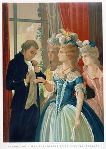 Interview von Marie-Antoinette und Cagliostro im Petit Trianon von Spanish School