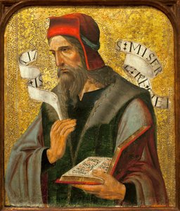 Der Prophet Jesaja - Anonymes spanisches Gemälde, Öl und Gold auf Holz von Spanish School