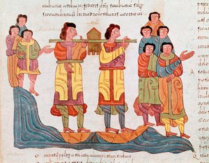 Mozarabische Kunst: „Transport der Heiligen Bundeslade nach Jerusalem“ von Spanish School