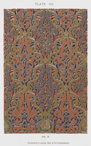 Ornamente in Paneelen, Halle der Botschafter (Farblithografie) von Spanish School