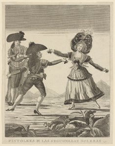 Pistolees e las sequidillas boleras, ca. 1790-99 von Spanish School