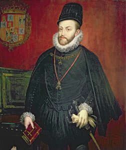 Porträt von Philipp II. (1527-1598), König von Spanien von Spanish School